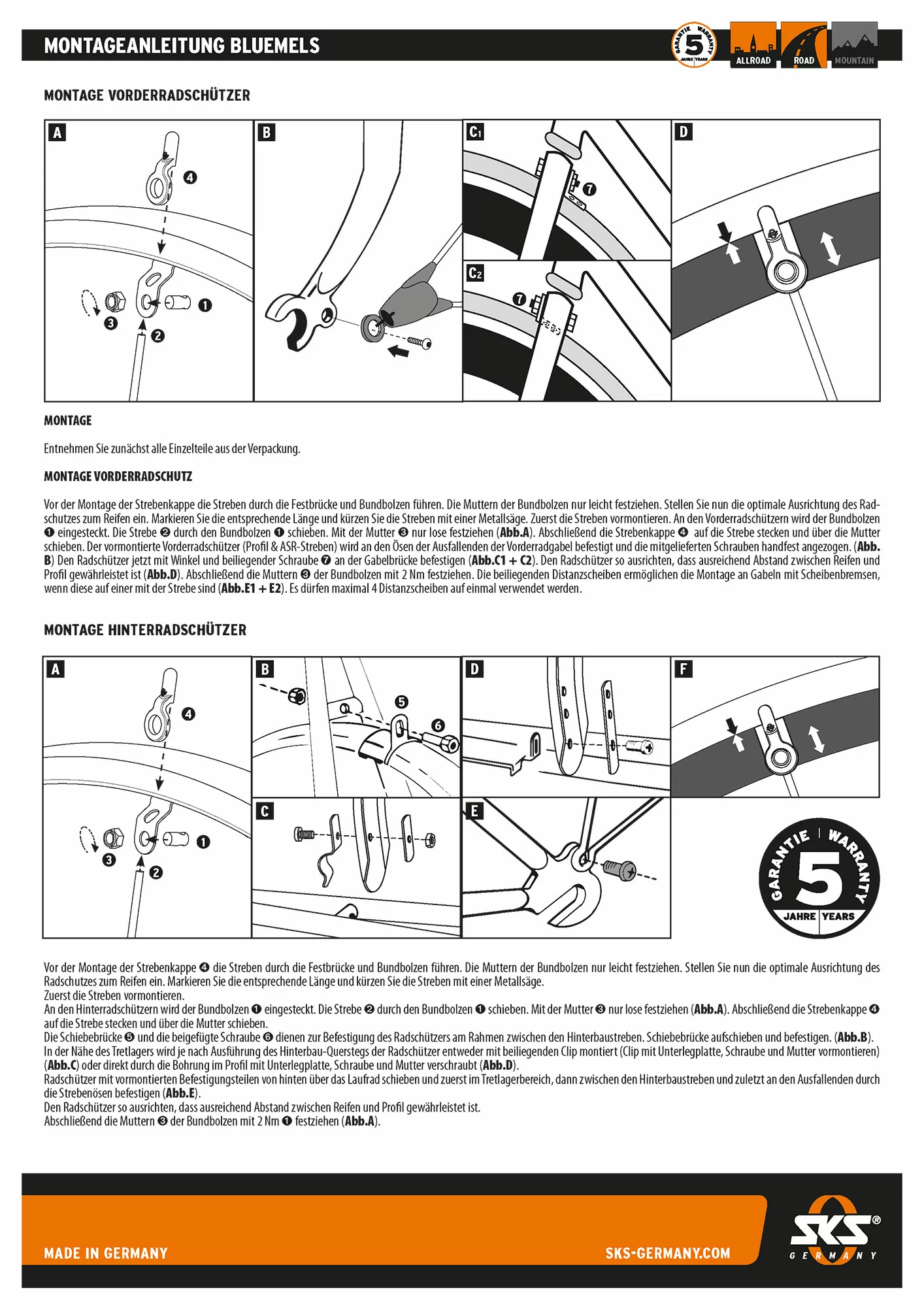 SKS Germany Bluemels Shiny 45 Kit De Garde-boue Avec Passage De Câbles 3 SKS Germany Bluemels Shiny 45 Kit De Garde-boue Avec Passage De Câbles – Image 3