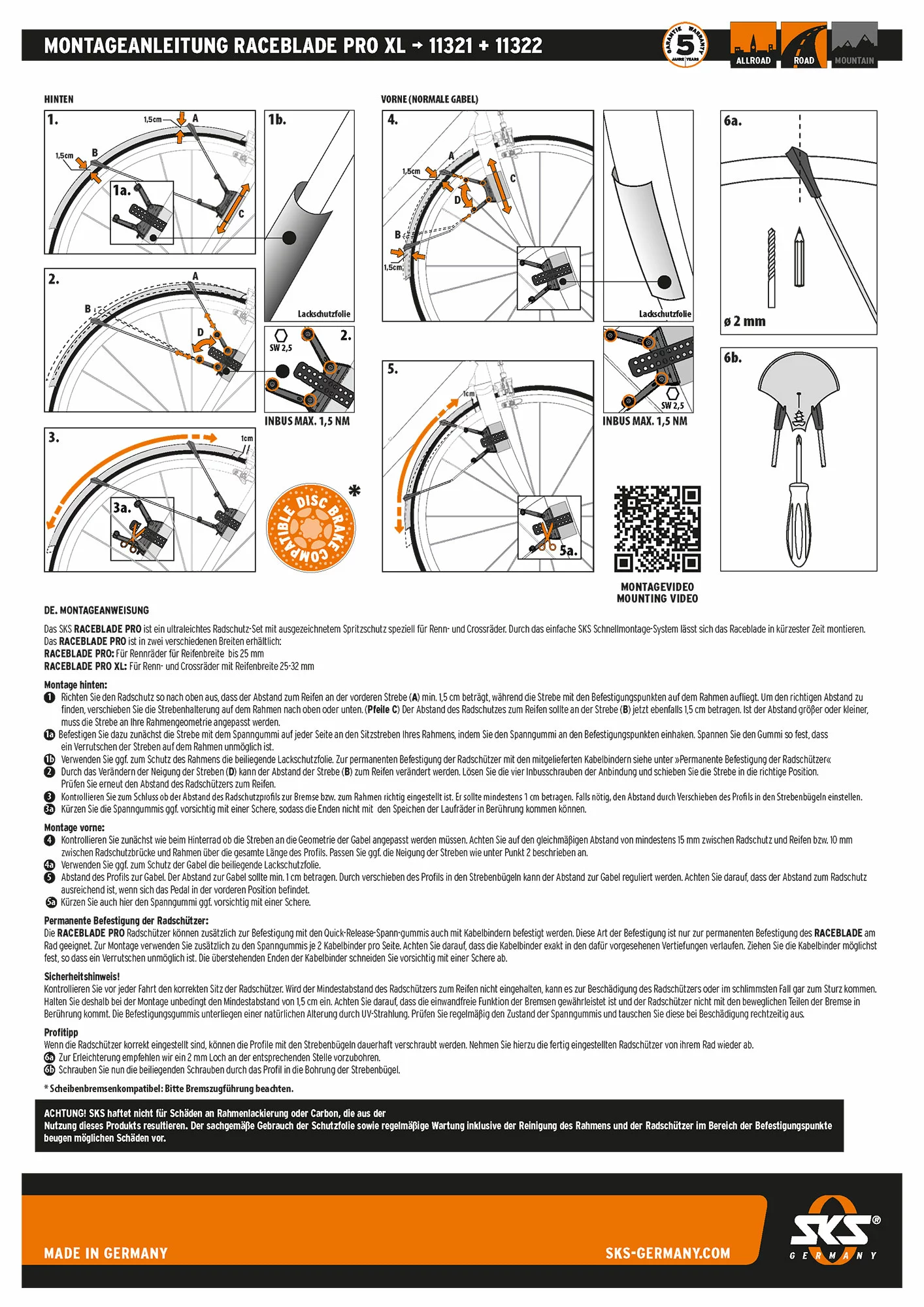 SKS Germany Kit De Garde-boue Raceblade Pro XL Black Matt 3 SKS Germany Kit De Garde-boue Raceblade Pro XL Black Matt – Image 3